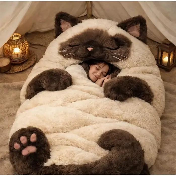 Sac de couchage géant en peluche pour adulte
