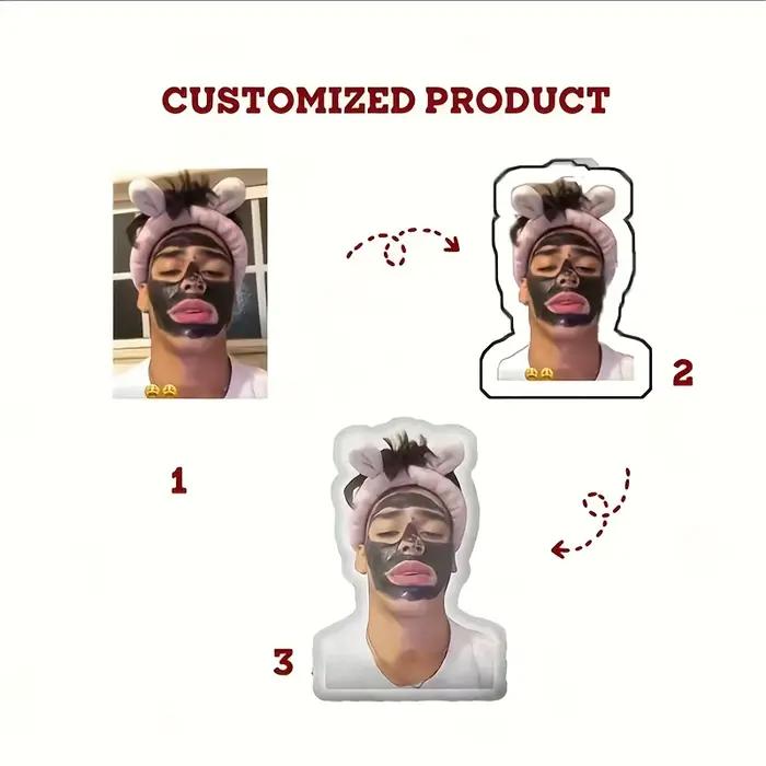 Oreiller en peluche avec photo personnalisée - FaceBodyNameTextLogo personnalisé - Chargez votre propre image - Coussin