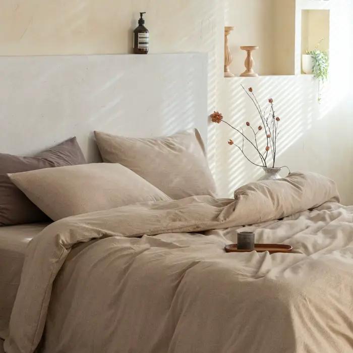Parure de lit 100 % lin lavé – Housse de couette