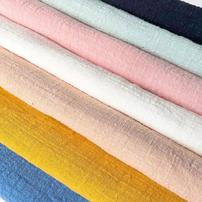 Tissu en lin et coton organique pur