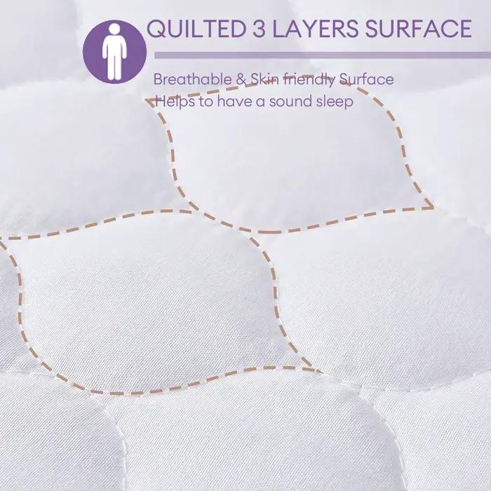 2 pièces protecteurs d'oreiller avec fermeture éclair housse de coussin silencieuse 48x74 cm taies
