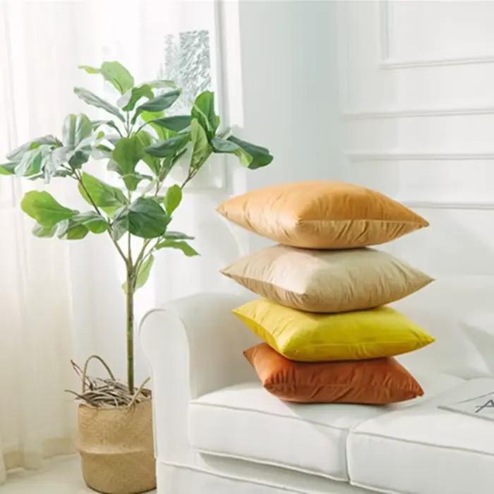 Housse d'oreiller en velours solide, oreillers décoratifs pour canapé, salon, Housse De Coussin 45*45, oreillers décoratifs, décoration nordique pour la maison