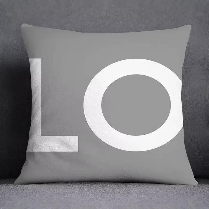 Housse de coussin géométrique gris et blanc, taie d'oreiller pour canapé, décoration de chambre à coucher de maison