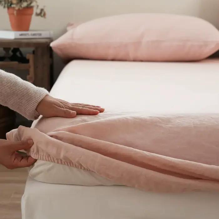 Drap-housse Queen 100% lin (1 pièce)