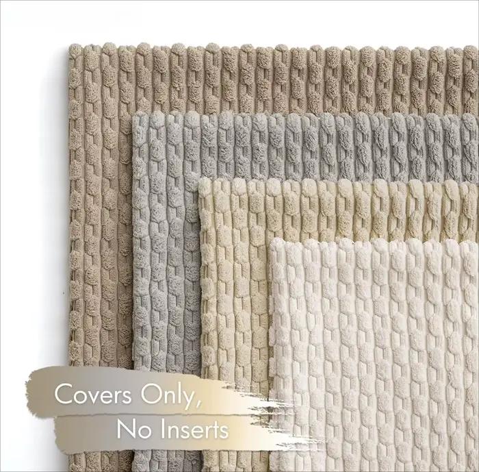 Housse de coussin en velours côtelé, taie d'oreiller décorative, douce, à la mode, harmonie neutre, pour canapé, salon, 45x45CM
