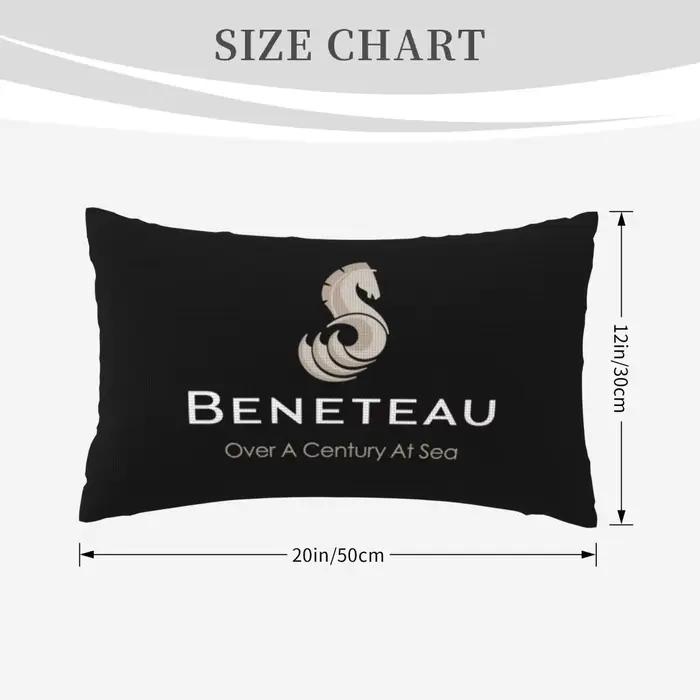 Housse de coussin rectangulaire en lin motif voilier Beneteau