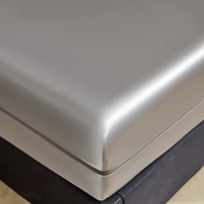 Housse de matelas 6 côtés avec fermeture éclair, protection de matelas de luxe en satin rafraîchissant anti-poussière, housse de matelas intégrale à poches profondes