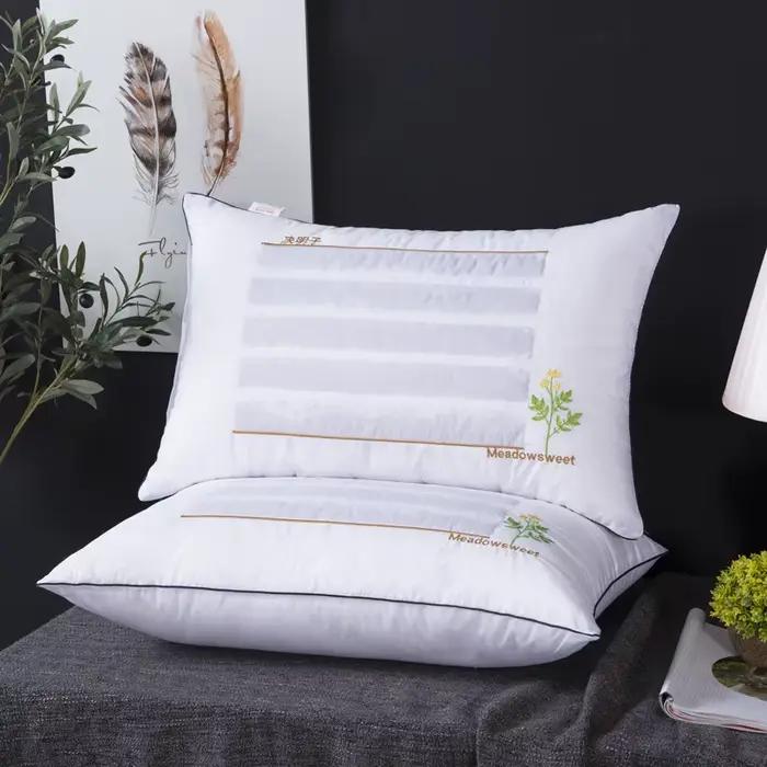 Oreiller en coton 48x74cm avec garnissage de graines de Cassia et de sarrasin, lavande et jasmin – Alternative plus saine à l'oreiller traditionnel pour un confort optimal