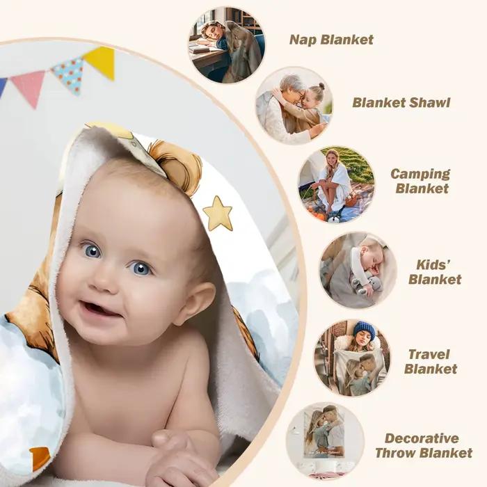 Couverture en flanelle personnalisée avec nom pour enfants