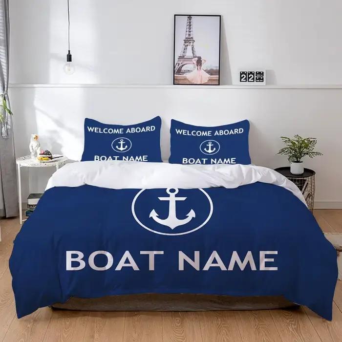 Tex – ensemble de housse de couette nautique avec nom personnalisé