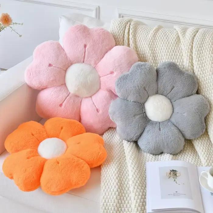 Oreiller en peluche en forme de fleur – Coussin de décoration de matelas et de canapé confortable et mignon