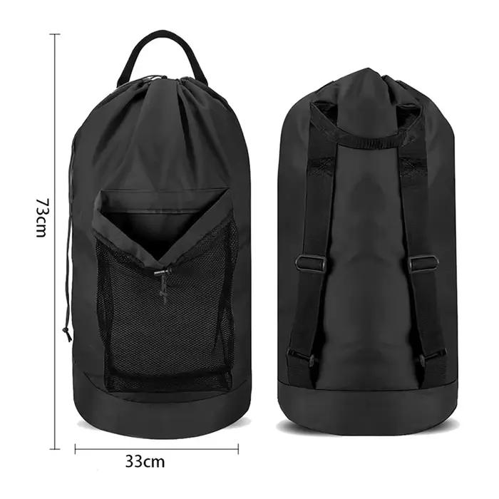 2X sac à linge avec bretelles et poche en filet sac à dos