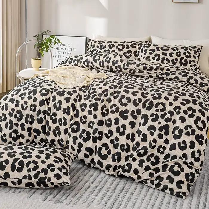 Ensemble de housse de couette imprimée léopard