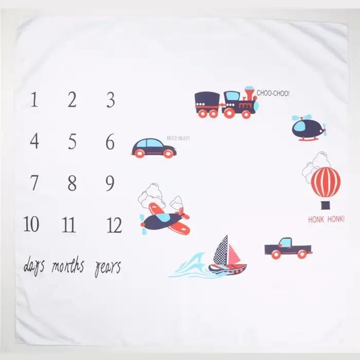Couverture de jalon pour bébé, accessoire de photographie, toile de fond, calendrier, accessoires Photo pour bébé garçon et fille, 100x100cm