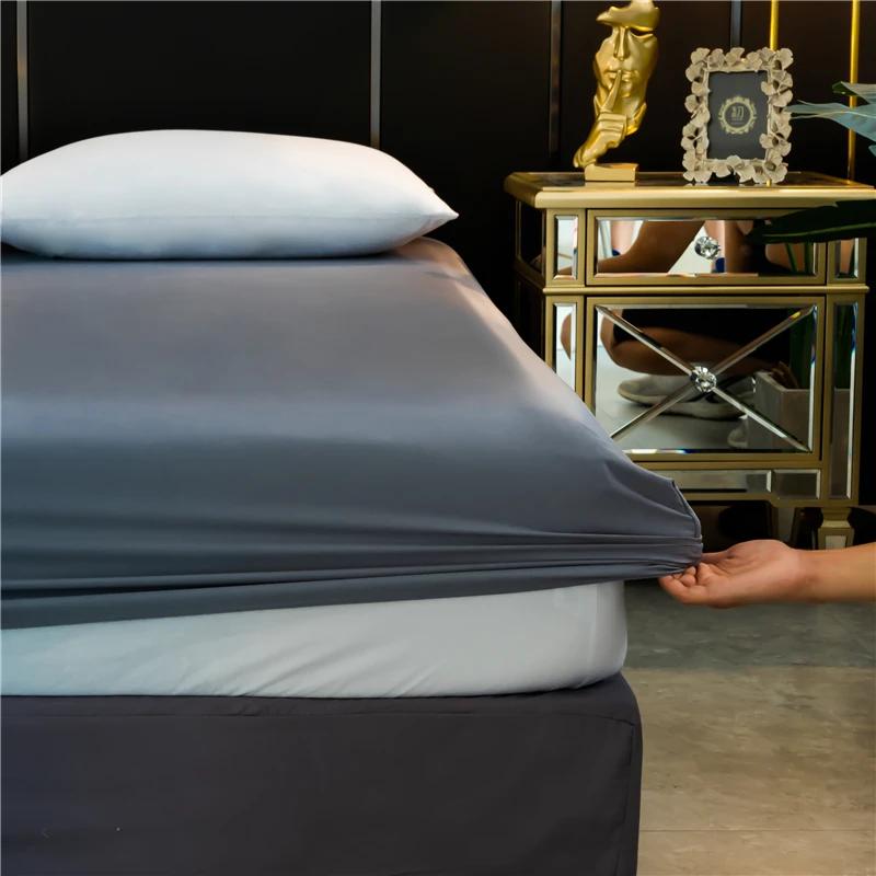 Drap-housse en soie de mûrier naturelle, quatre coins avec bande élastique, housse de matelas, drap 