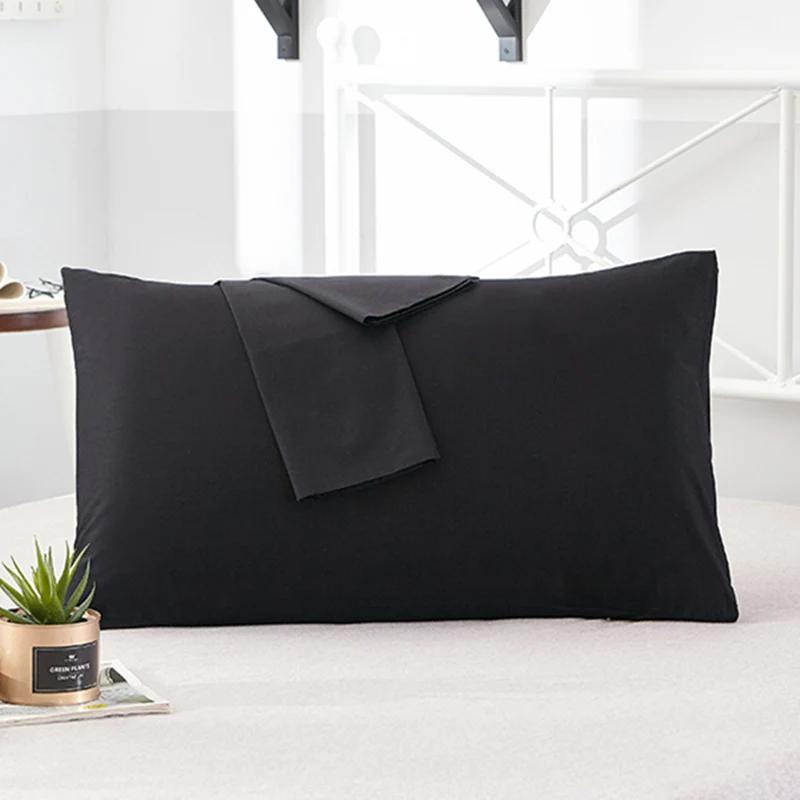 Taie d'oreiller en coton couleur unie, taie d'oreiller noire, enveloppe personnalisée, 40x60 40x70 5