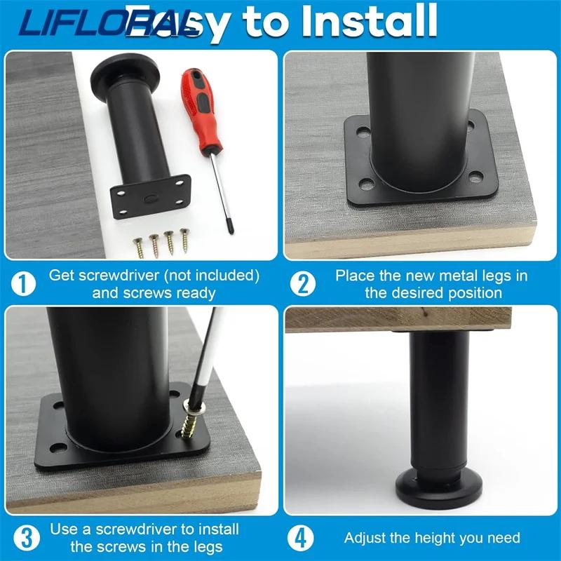 Poutre de lit télescopique réglable, pied de support renforcé, jambe de meubles, pied de canapé, rem