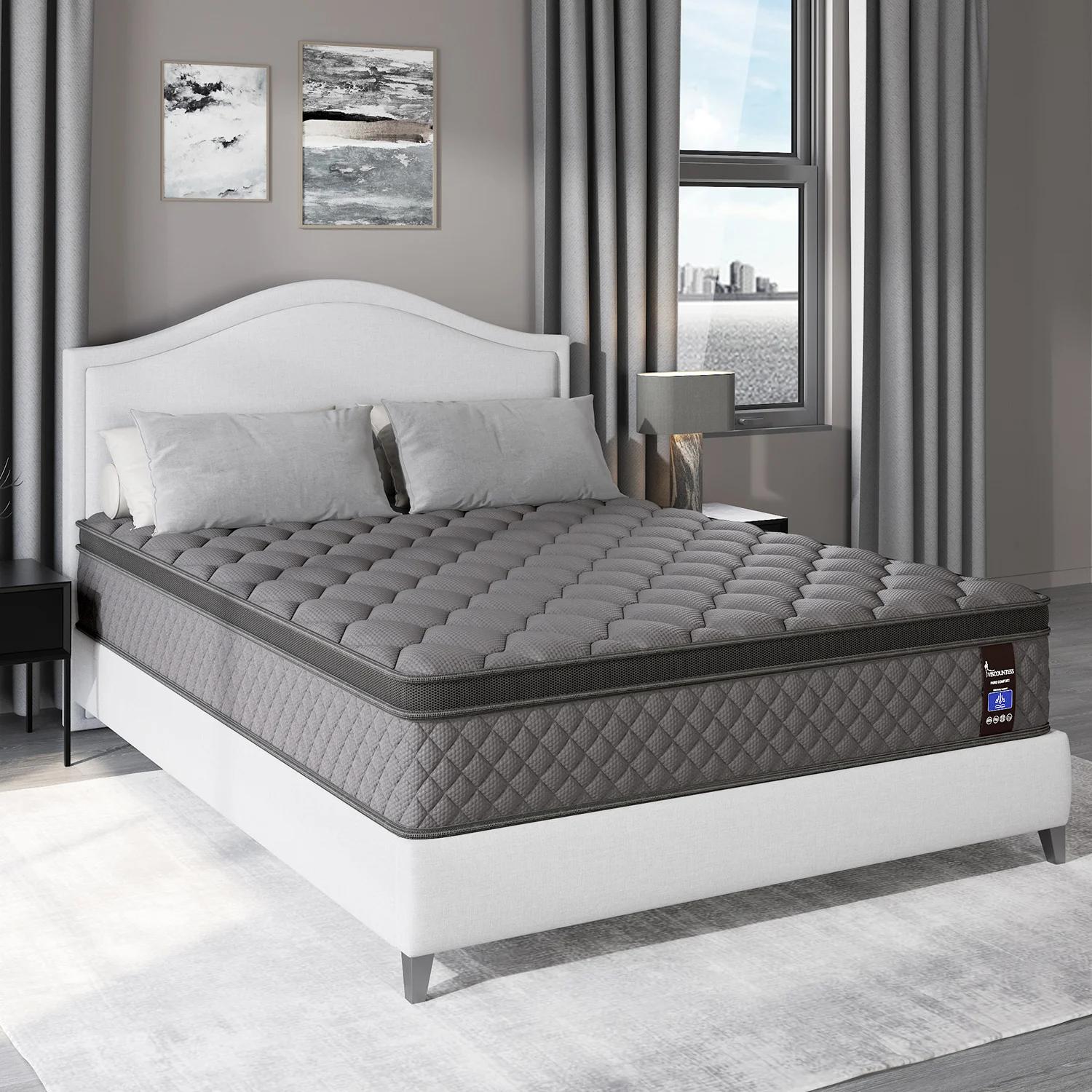 Matelas double Queen King Size 10 "12" 14 " dans une boîte en mousse à mémoire de forme à ressorts h