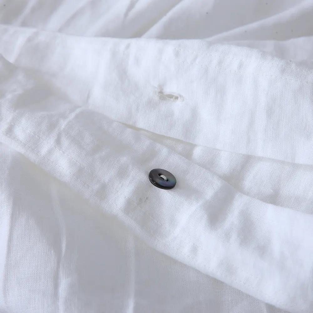 Housse de couette 100% lin français naturel, douce et confortable, Queen, Textile de maison Durable 