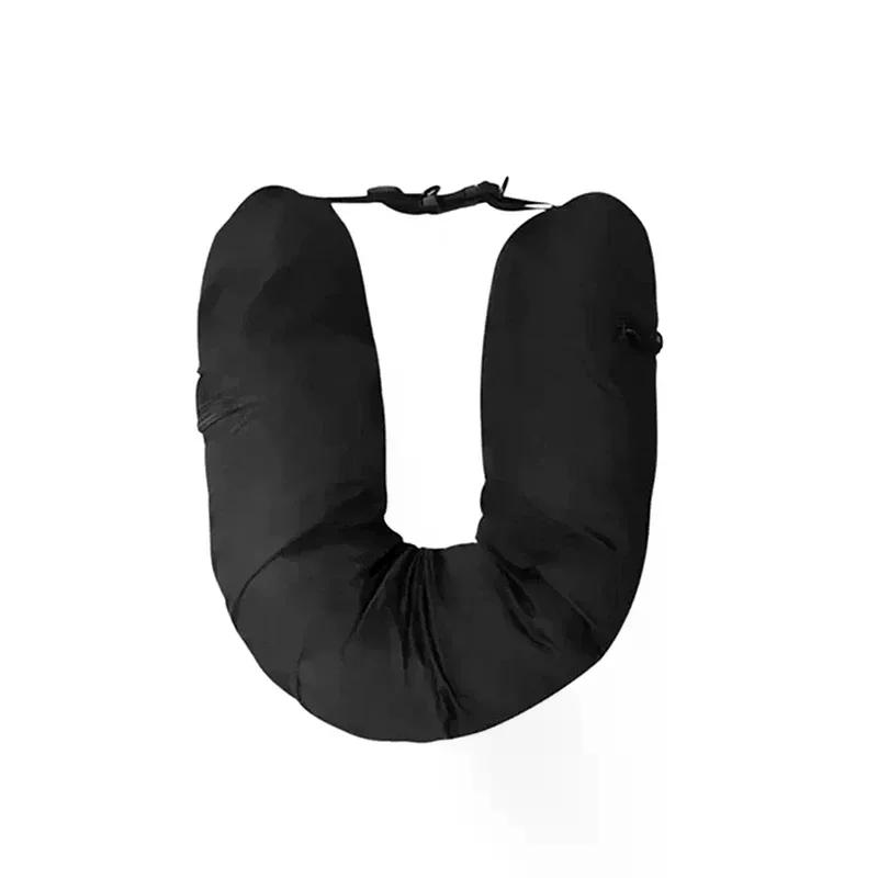 Oreiller de cou de voyage, oreiller de voyage auto-remplissage, oreiller de cou gonflable Portable pour voyage avec coussin de Support rechargeable pour voiture
