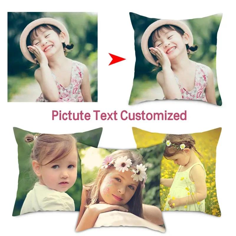 MIAOTU – housse de coussin personnalisée, coussin canapé taie d'oreiller imprimée, carrée, pour mariage, animaux domestiques, bébé, livraison directe coussin décoratif