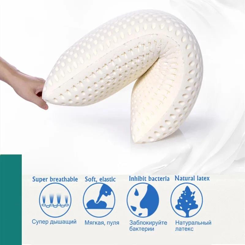 Oreiller de lit de couchage en latex 100% naturel, dormeurs latéraux pour le dos et l'estomac, oreillers Orth4WD, soins de santé cervicaux, luxe