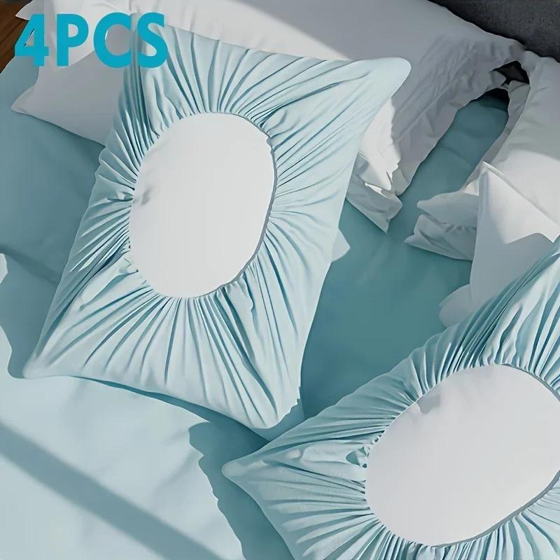 Taies d'oreiller de voyage jetables douces, 4 pièces, en tissu Non tissé, lavables à la main, adaptées aux hôtels, les Salons de beauté, les voyages, le Camping en plein air