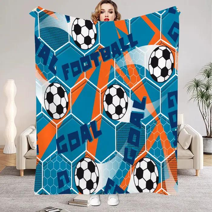 Couverture en flanelle imprimée en 3D, couverture de Football pour le bureau, la maison, le Camping,