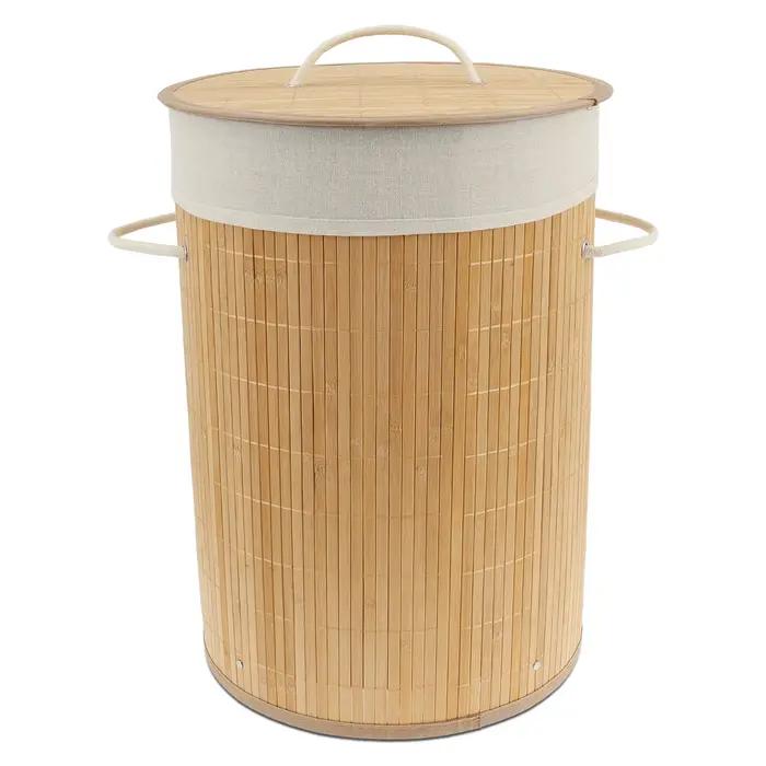 Panier à linge en bambou avec couvercle pour ranger les vêtements sales, panier à linge avec poignée