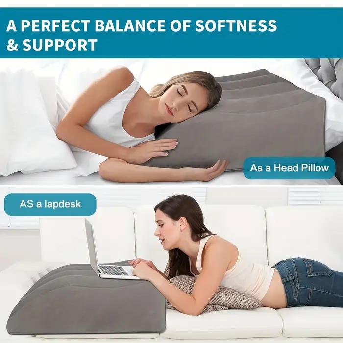 Oreiller de levage de jambes 1 pièce, oreiller gonflable de soutien des pieds, coussin de levage des jambes, coussin d'amélioration de la circulation, oreiller compensé pour dormir