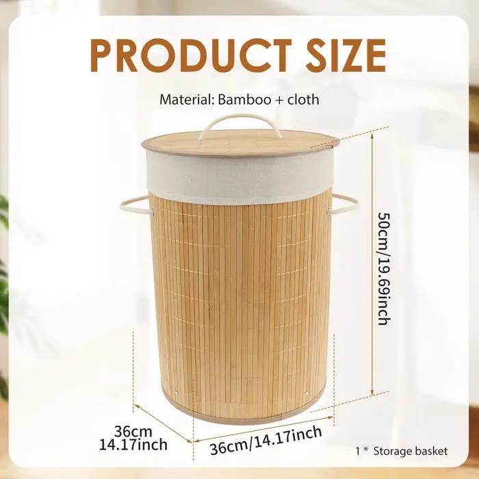 Panier à linge en bambou avec couvercle pour ranger les vêtements sales