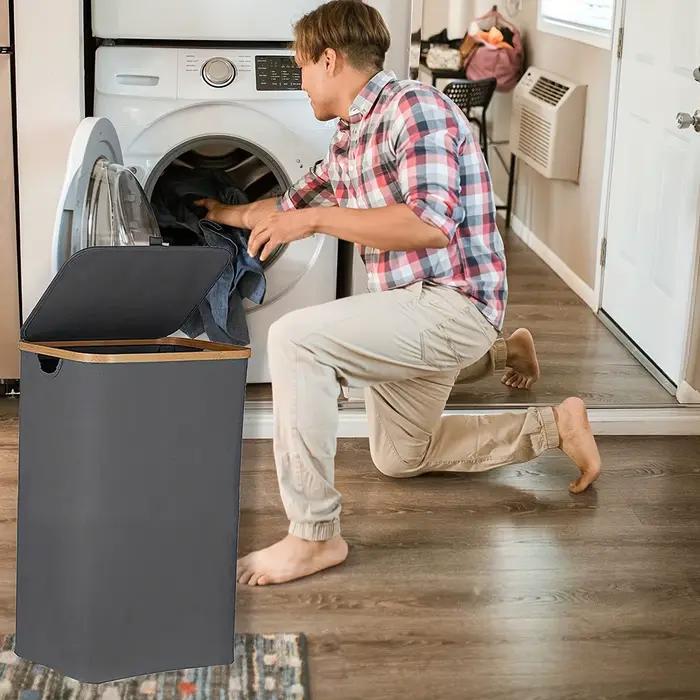 Panier à linge sale avec couvercle et sac intérieur