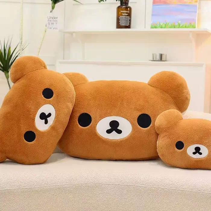 Mignon Rilakkuma Peluche chaud main oreiller dessin animé ours Peluche Peluche Peluche coussin doux cadeau d'anniversaire