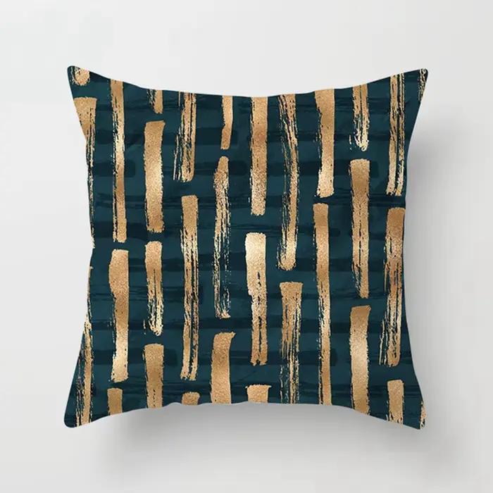 4 pièces, housse de coussin géométrique dorée