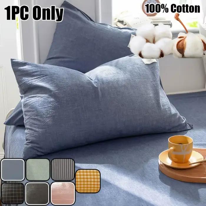 Taie d'oreiller luxueuse en sergé brossé 100% coton, 1 pièce, lavage à la main uniquement, fermeture d'enveloppe, housse de coussin de lit douce et confortable, 48x74cm