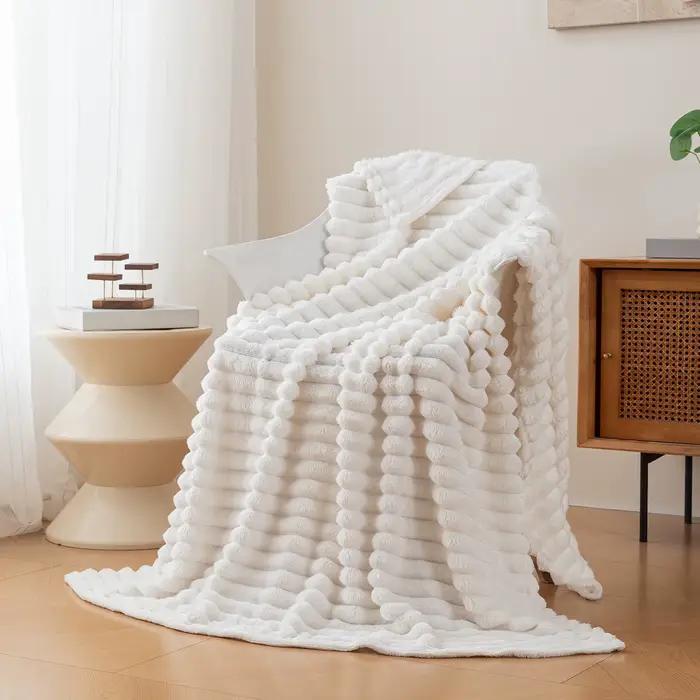 Couverture en flanelle rayée 1 pièce