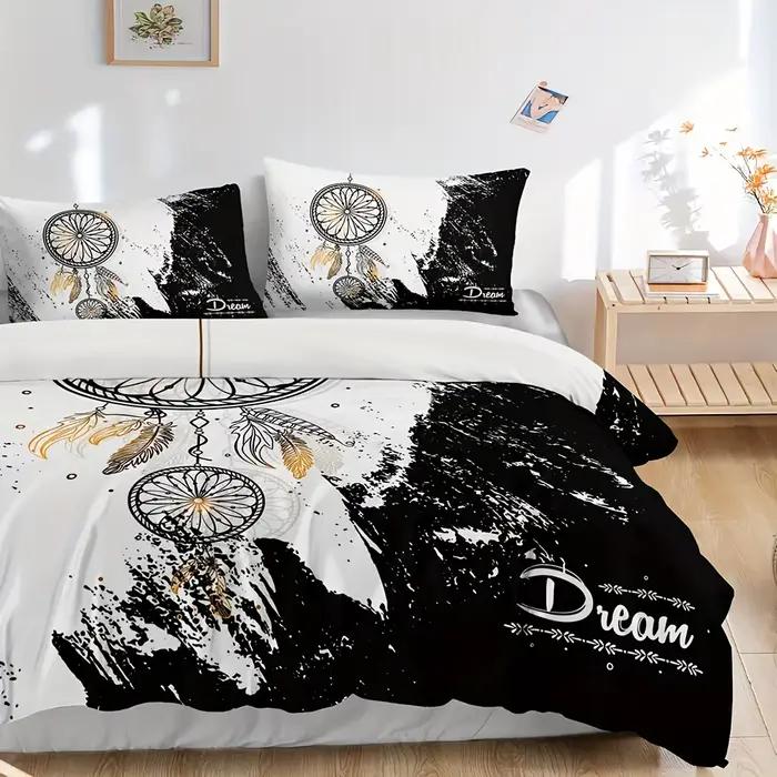 Parure de lit Attrape-Rêve Chic Noir et Blanc
