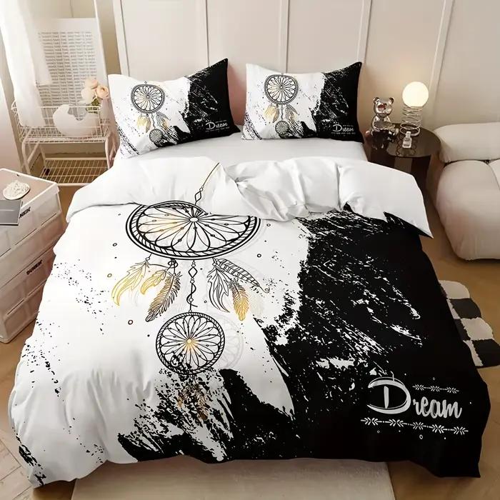 Parure de lit Attrape-Rêve Chic Noir et Blanc