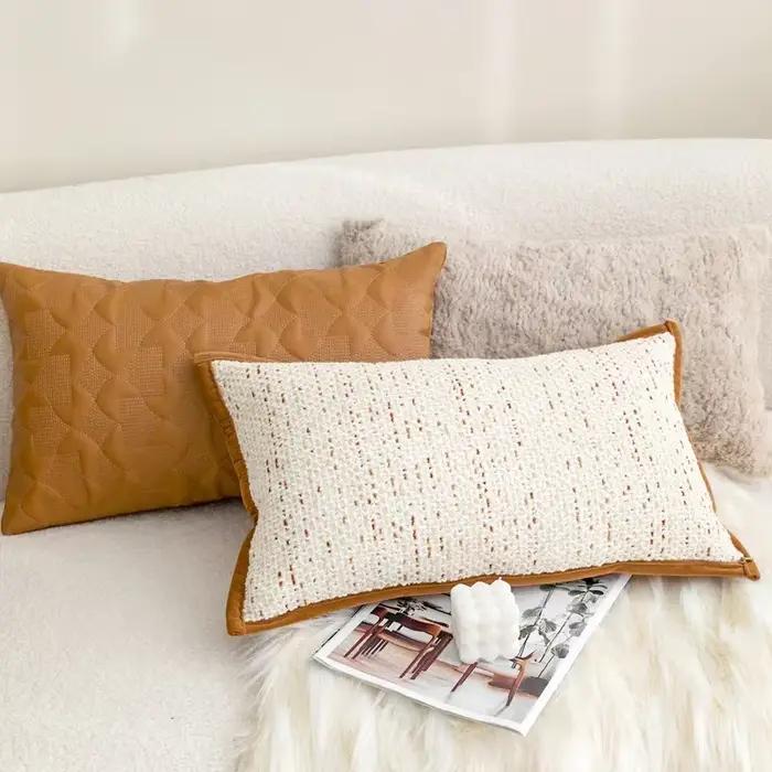 Housses de coussin rectangulaires texturées orange