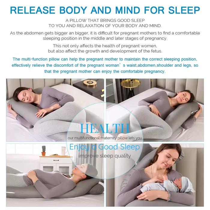 Oreiller de Grossesse Confortable en Forme de U pour Femme Enceinte