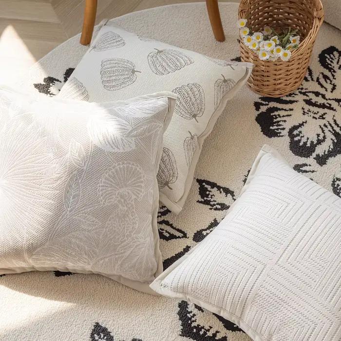 Juste de coussin beige simple