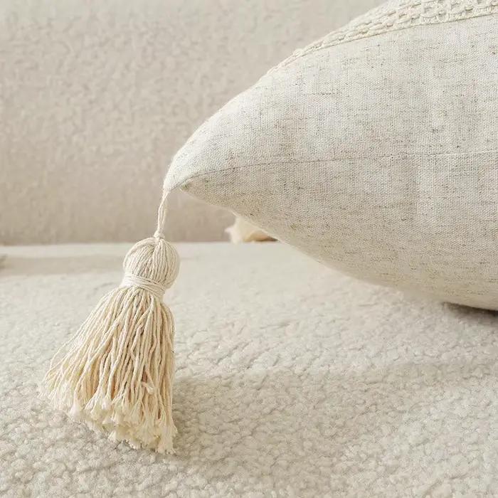 Housse de coussin en Patchwork géométrique, taie d'oreiller brodée de campagne pour canapé-lit, décoration de chaise de voiture, oreiller de ferme Boho