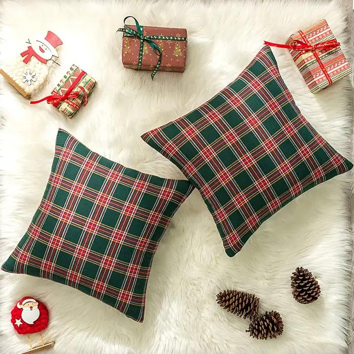 Juste de coussin de Noël en peluche pour canapé, taies d'oreiller nordiques, canapé, salon, décoration d'intérieur, cadeau, 45x45