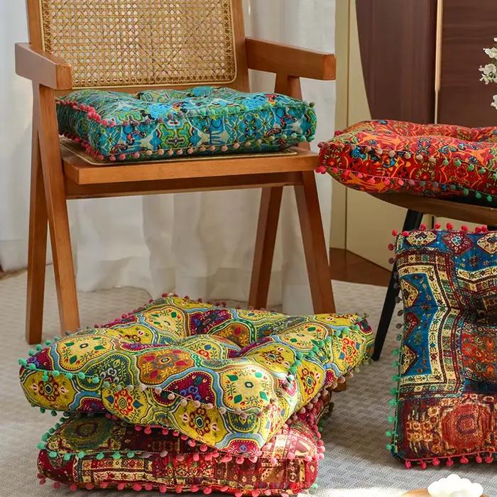 Coussin de chaise marocain doux et confortable, 40x40cm d'épaisseur, 1 pièce, coussin de méditation, adapté aux salons, chambres à coucher, salles à manger