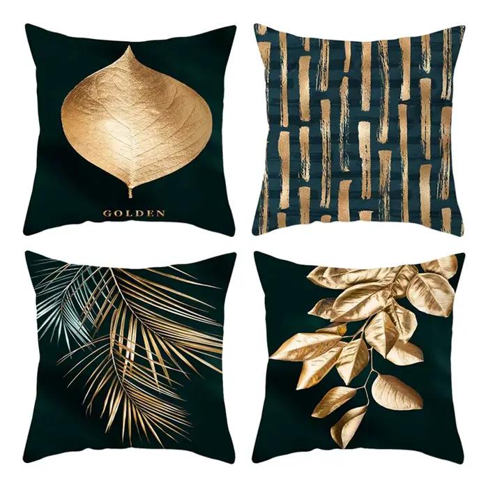 4 pièces, housse de coussin géométrique dorée