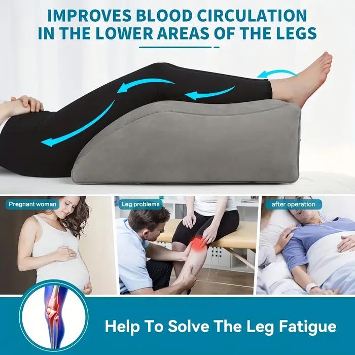 Oreiller de levage de jambes 1 pièce, oreiller gonflable de soutien des pieds, coussin de levage des jambes, coussin d'amélioration de la circulation, oreiller compensé pour dormir