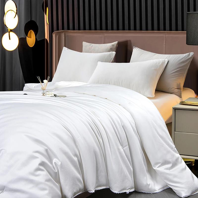 Couette de luxe Queen King Size Injathlon, 100% naturel, mûrier, été, hiver, coque en coton, remplissage de literie